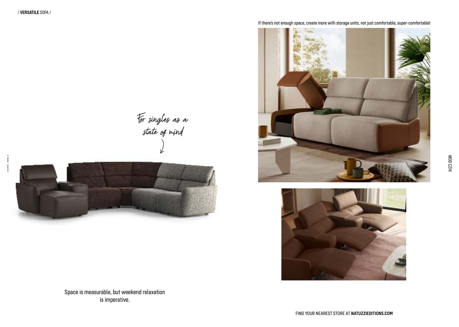 Natuzzi Versatile Sectional Sofa — Natuzzi luxury furniture at Gloria, Iraq
