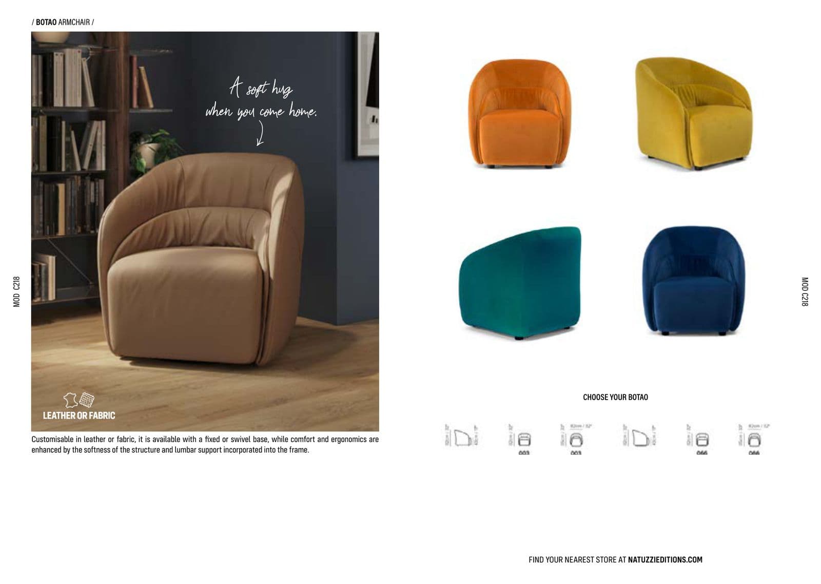 Natuzzi Botao Armchair — Natuzzi luxury furniture at Gloria, Iraq