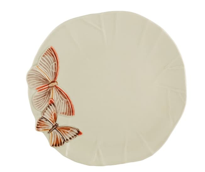 Cloudy Butterflies Dessert Plate 31 cm — Bordallo Pinheiro luxury furniture at Gloria, Iraq