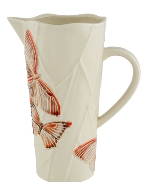 Cloudy Butterflies Pitcher — Bordallo Pinheiro luxury furniture at Gloria, Iraq