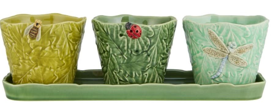 Garden of Insects Set of 3 Vases (Flying Insects) — Bordallo Pinheiro luxury furniture at Gloria, Iraq