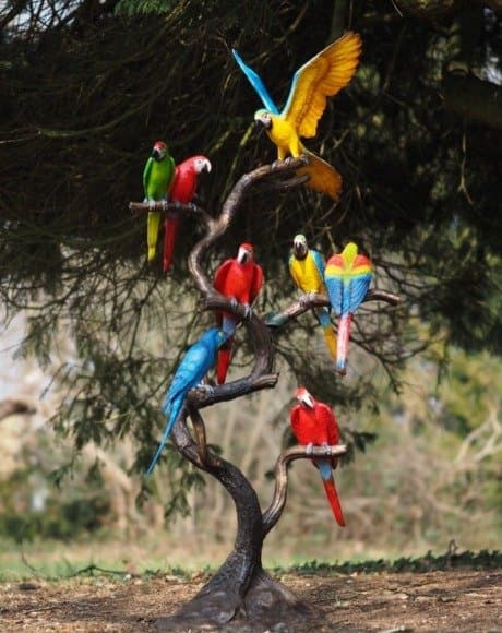 8 parrots on a tree - COLOR — Bronzartes luxury furniture at Gloria, Iraq