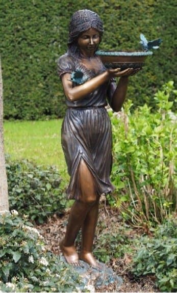 Standing Woman With Tray Fountain — Bronzartes luxury furniture at Gloria, Iraq