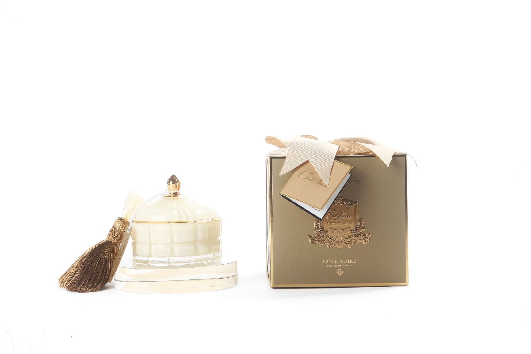 Art Deco Candle — Cream & Gold, Blonde Vanilla (Small) — Cote Noire luxury furniture at Gloria, Iraq