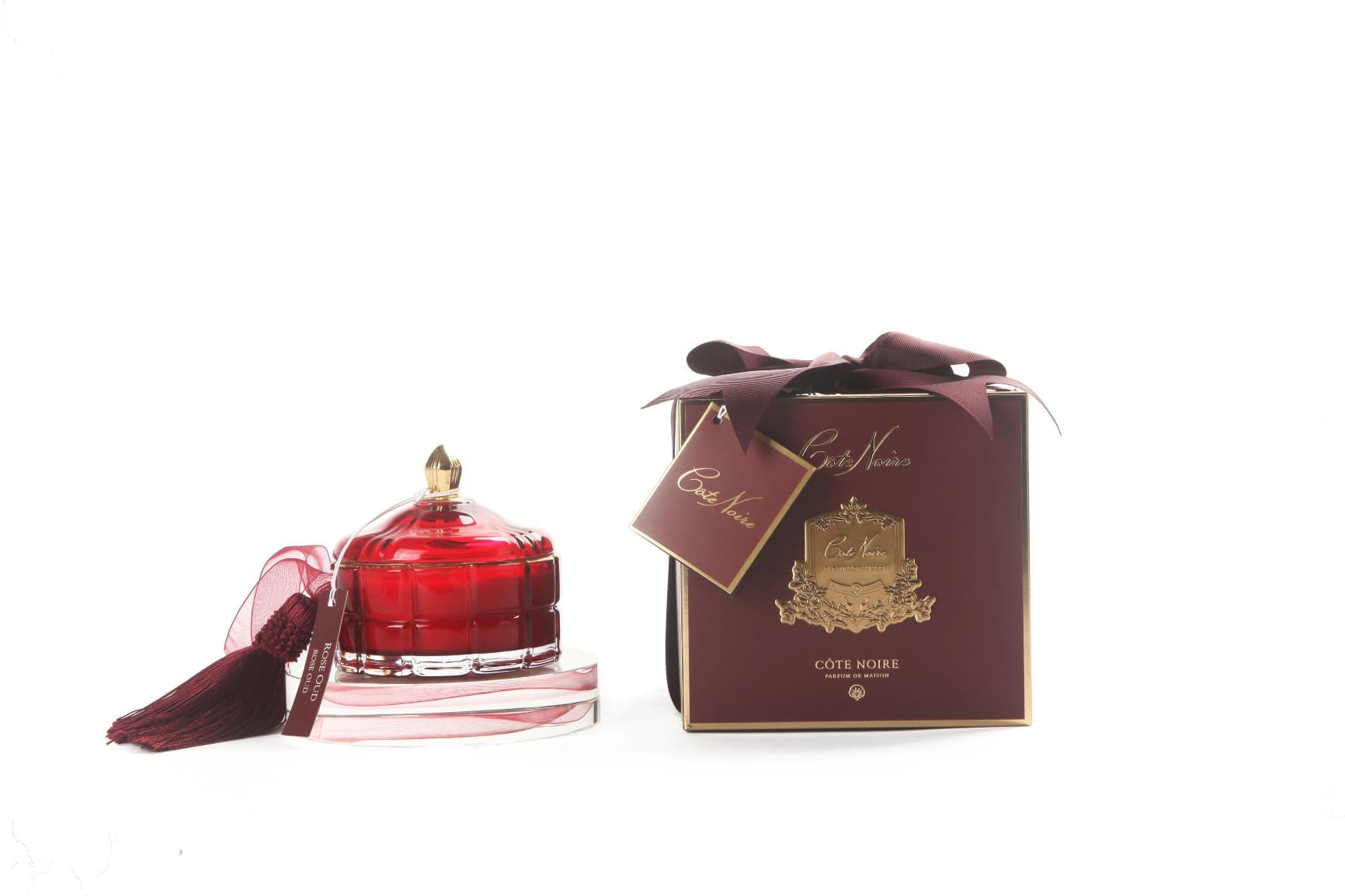 Art Deco Candle — Red & Gold, Rose Oud (Small) — Cote Noire luxury furniture at Gloria, Iraq