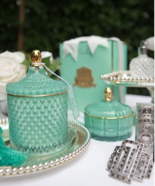Art Deco Candle — Tiffany Blue & Gold, Persian Lime (Small) thumbnail 3
