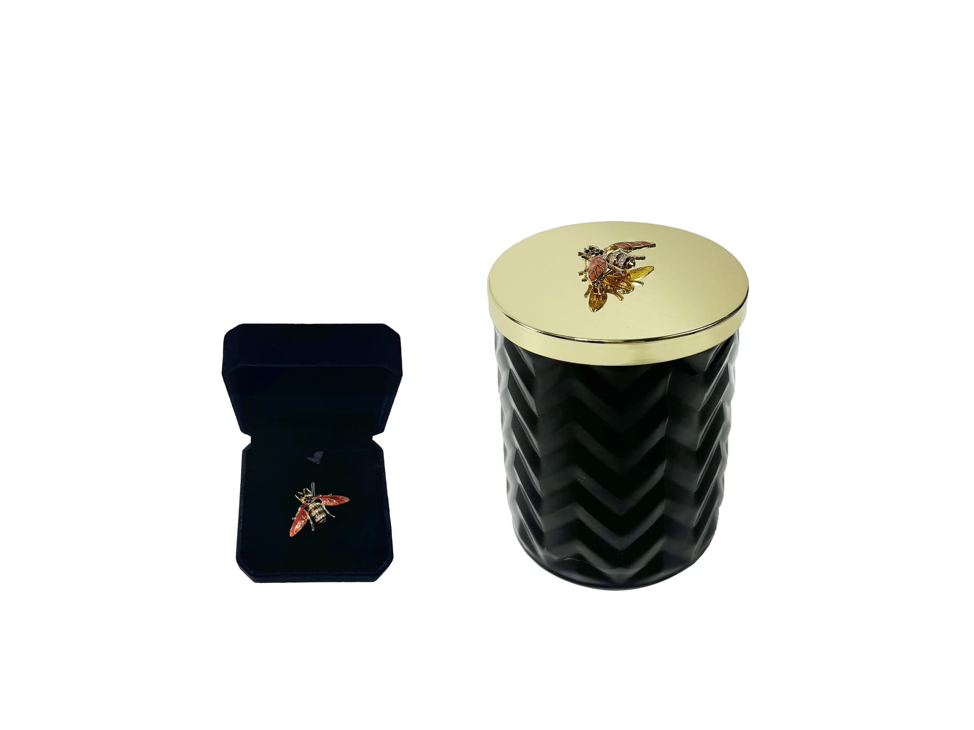 Herringbone Candle — Black, Queen of the Night thumbnail 2