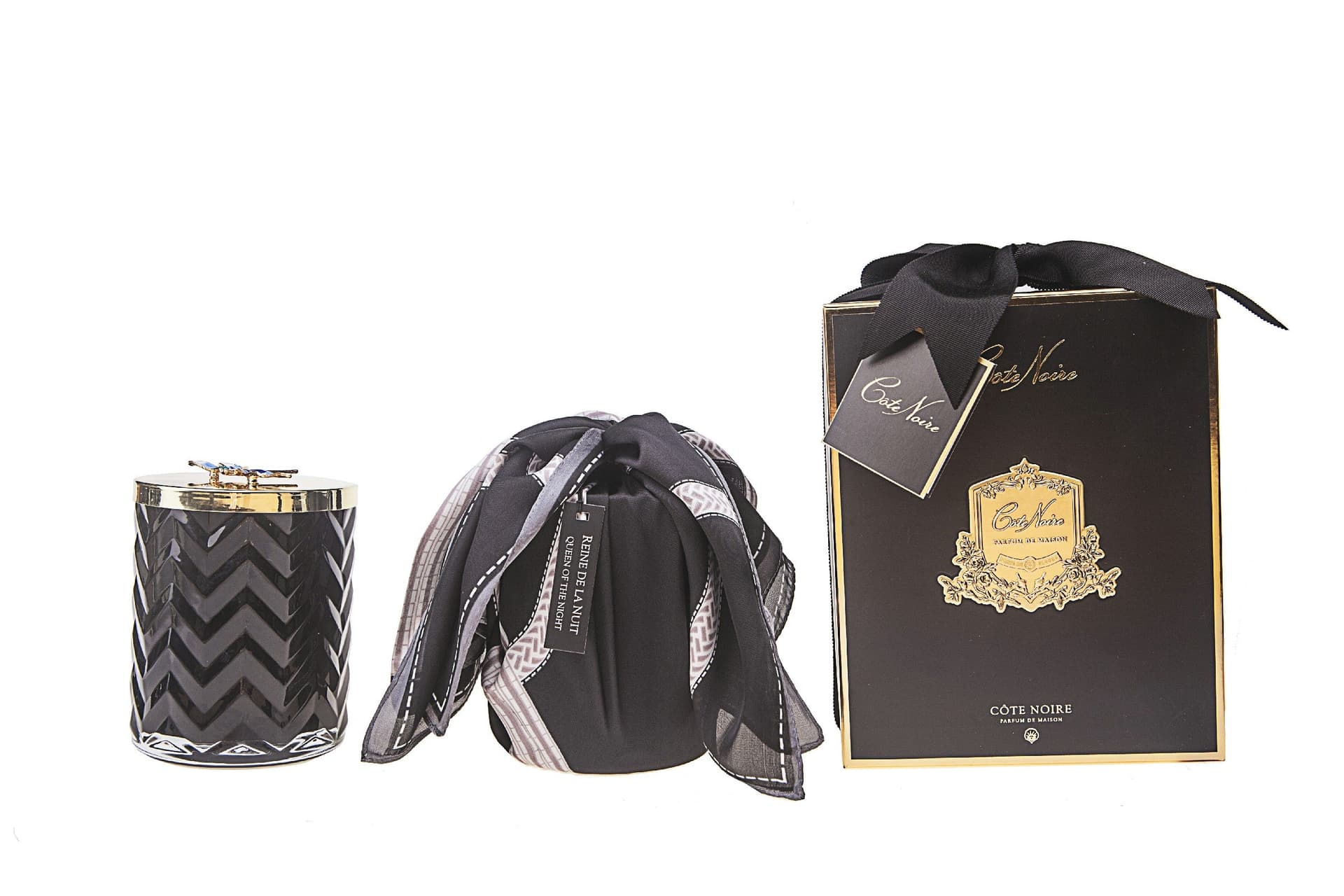 Herringbone Candle — Black, Queen of the Night — Cote Noire luxury furniture at Gloria, Iraq