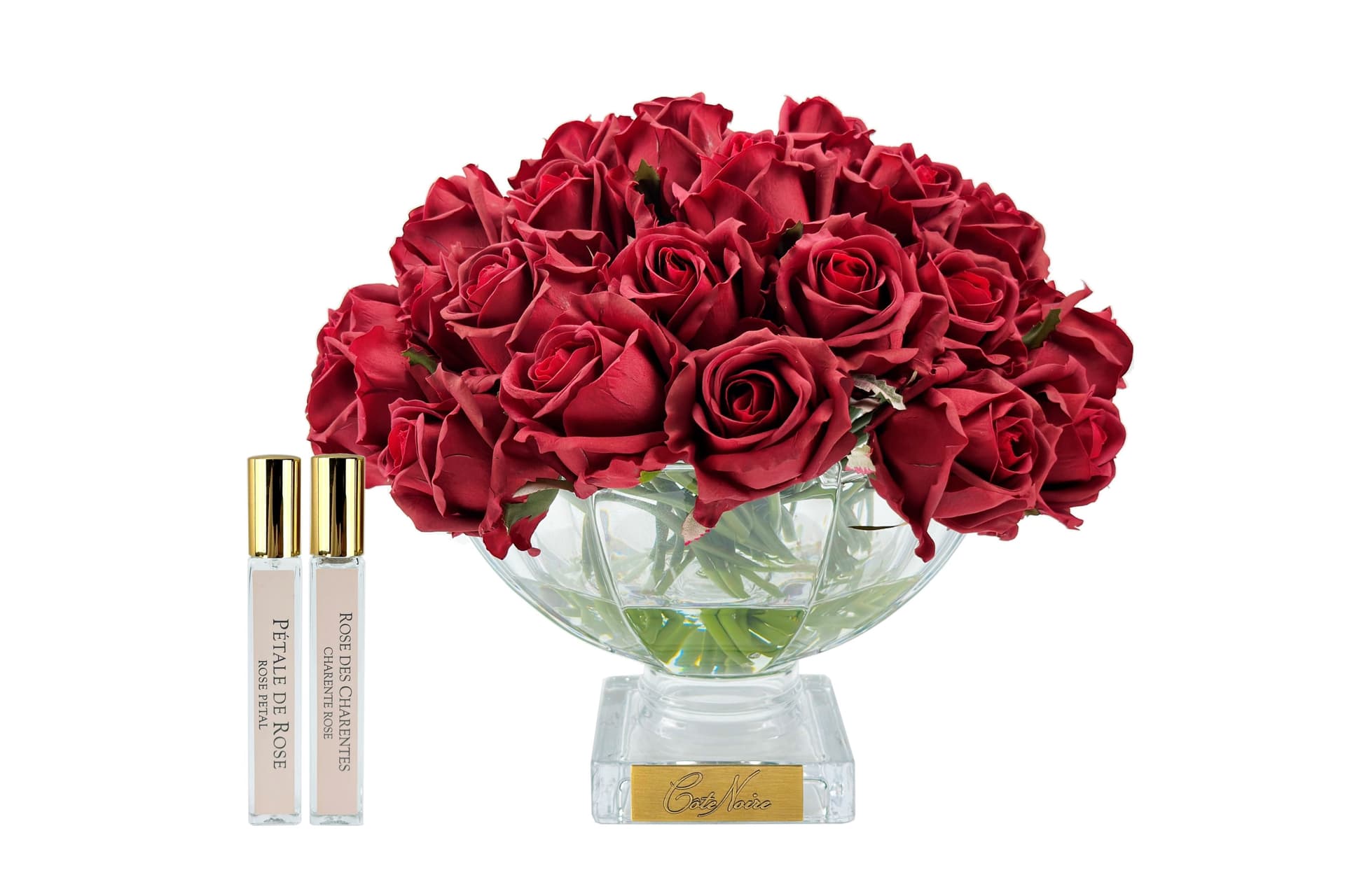Centrepiece 37 Rose Bud Bouquet — Red with Gold Badge — Cote Noire luxury furniture at Gloria, Iraq
