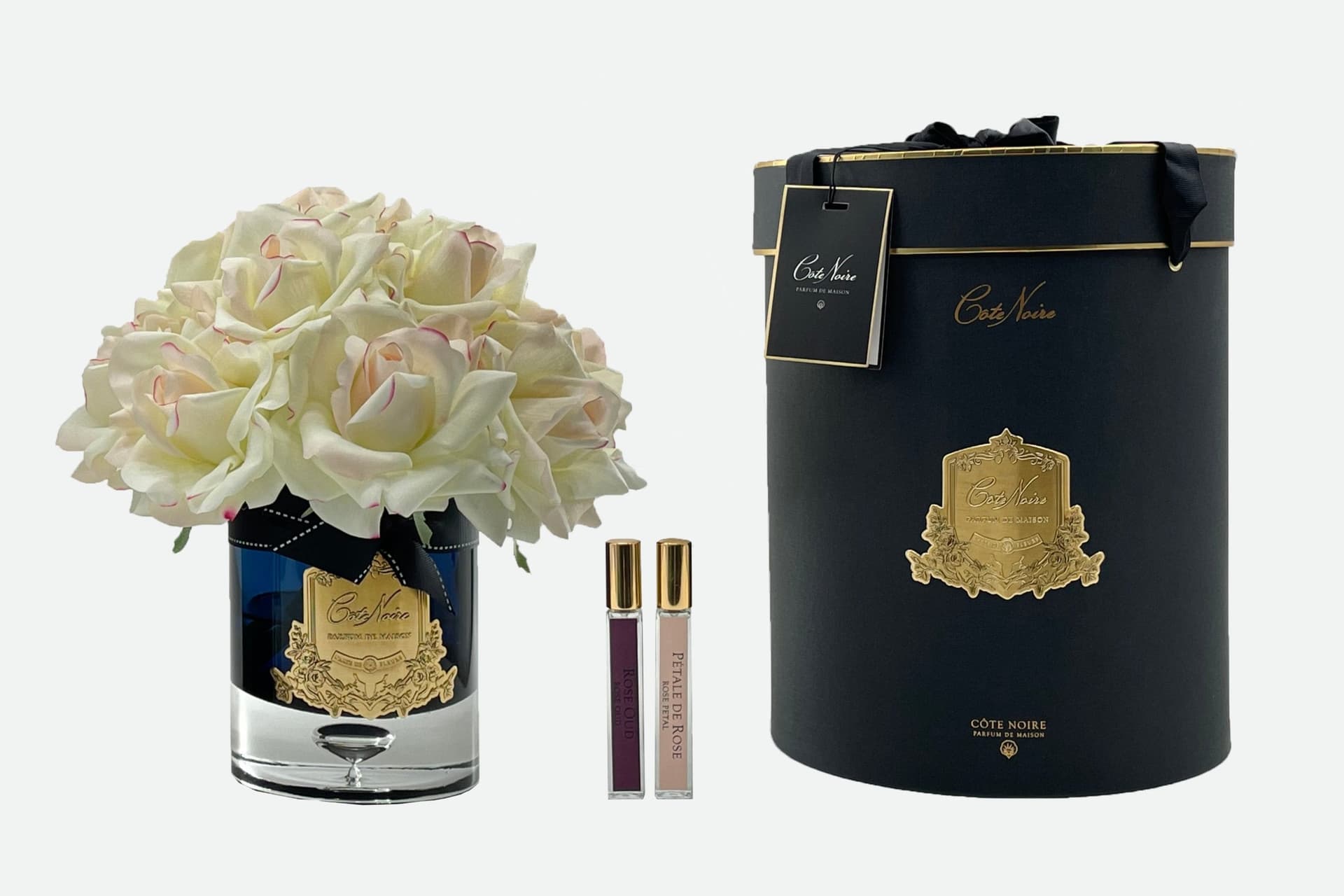 Grand Bouquet Dark Glass — Pink Plush with Gold Badge — Cote Noire luxury furniture at Gloria, Iraq