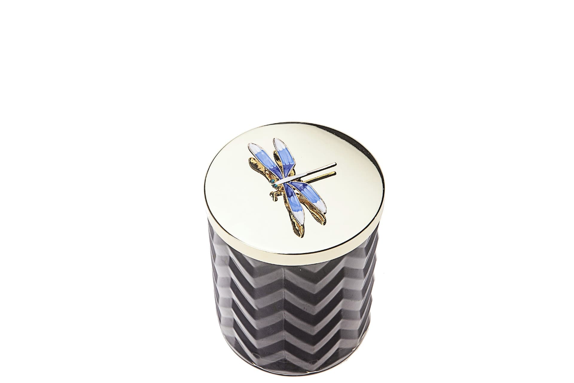 Herringbone Candle with Scarf — Navy & Gold, Eau de Vie thumbnail 2