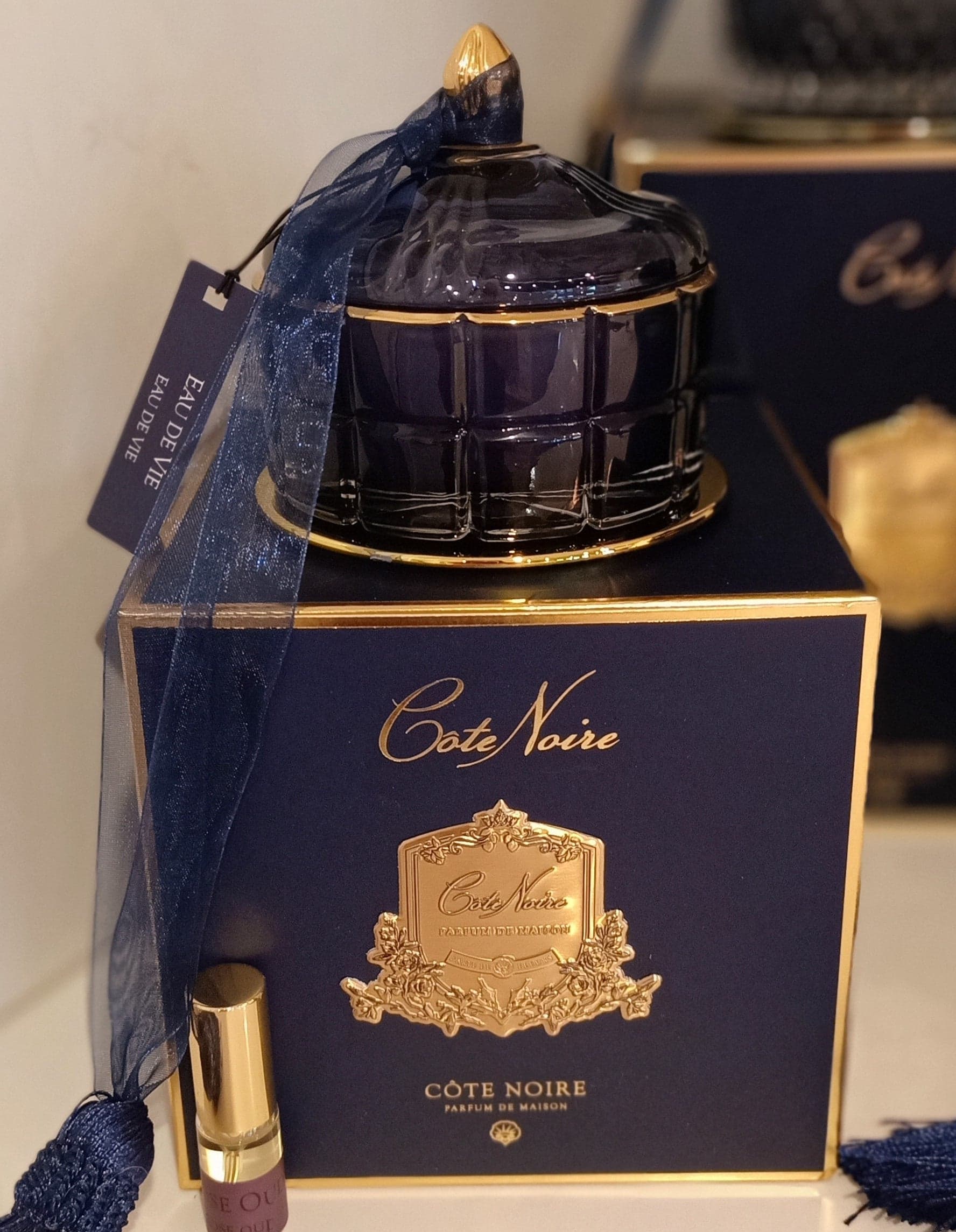 Art Deco Candle — Navy & Gold, Eau de Vie (Small) thumbnail 3
