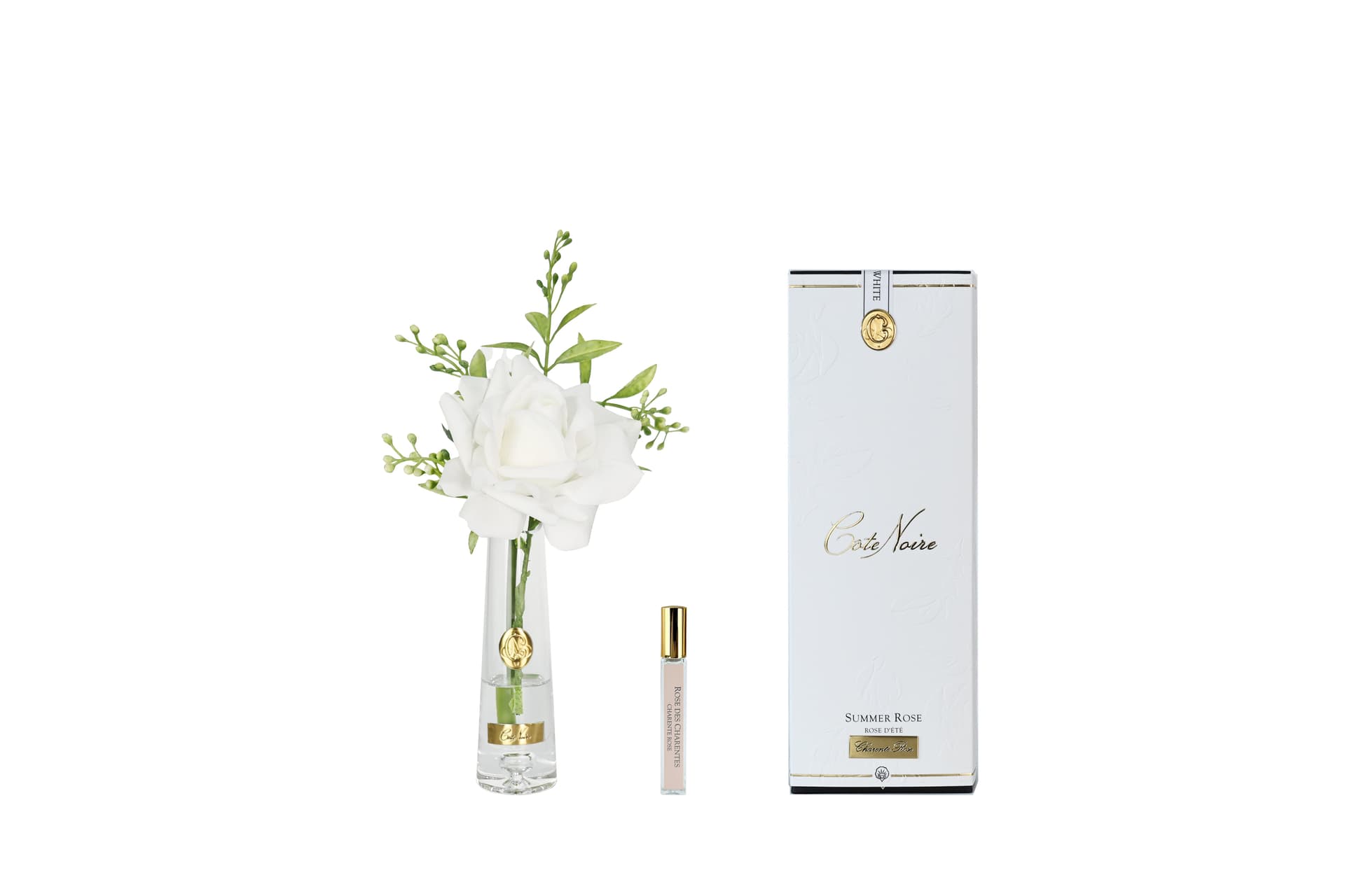 Summer Rose — White with Gold Badge — Cote Noire luxury furniture at Gloria, Iraq