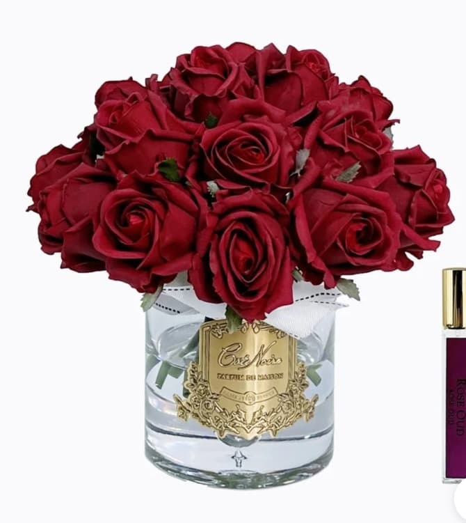 Grand Rose Bud Bouquet — Red with Gold Badge — Cote Noire luxury furniture at Gloria, Iraq