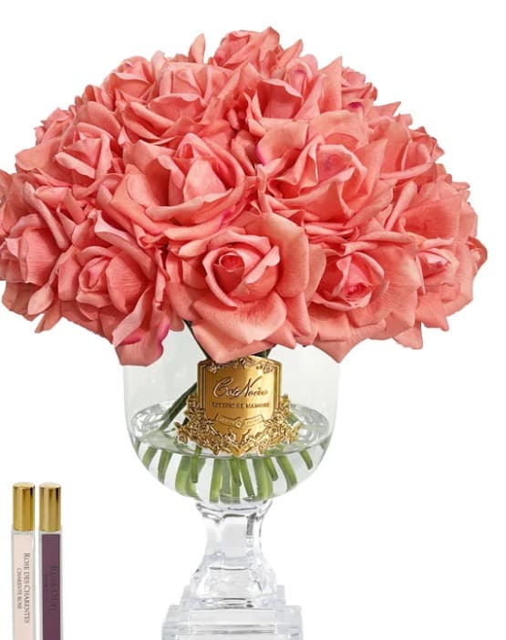 Versailles French Rose Bouquet — Peach with Gold Badge — Cote Noire luxury furniture at Gloria, Iraq
