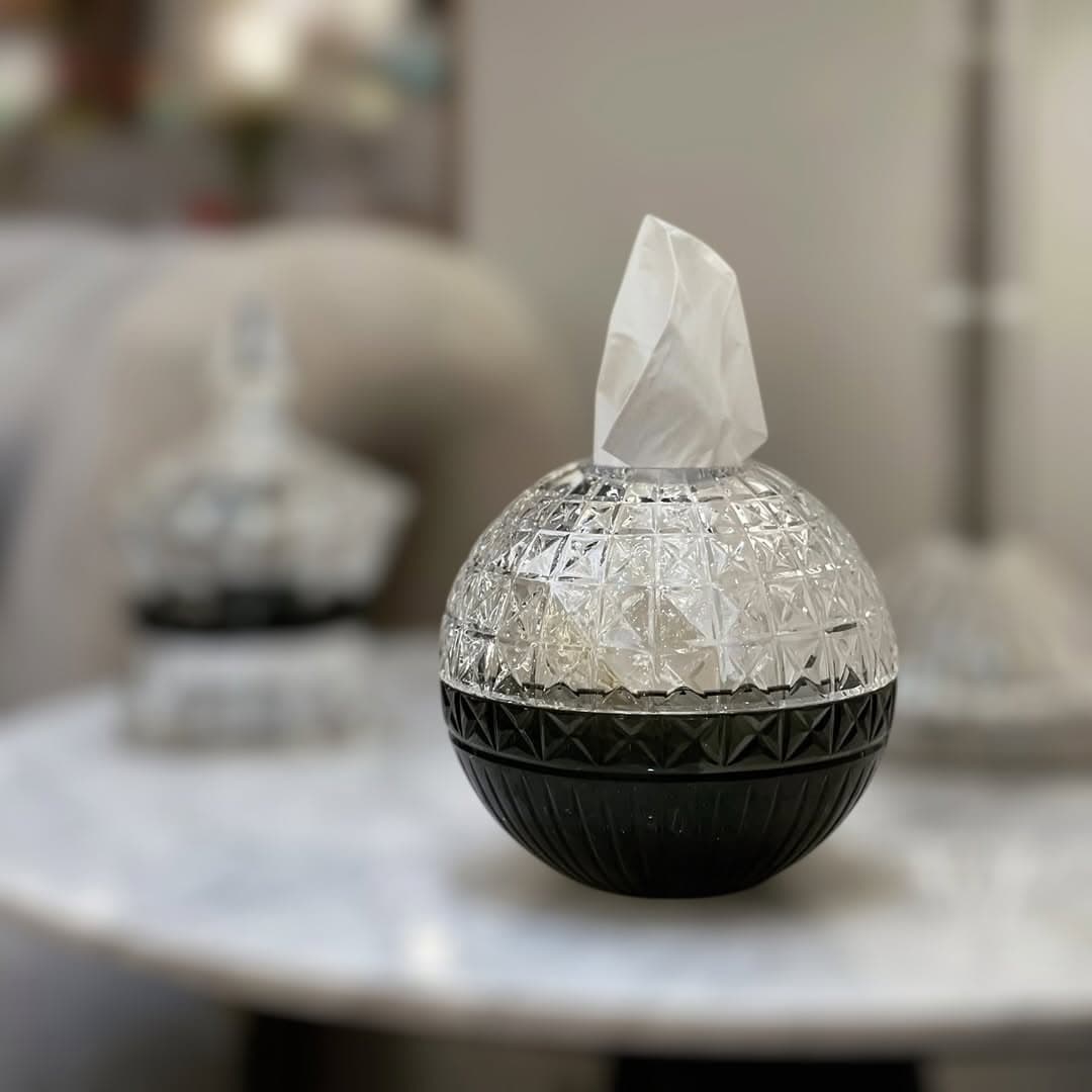 Crystal Sphere Tissue Holder — Gloria Collection luxury furniture at Gloria, Iraq