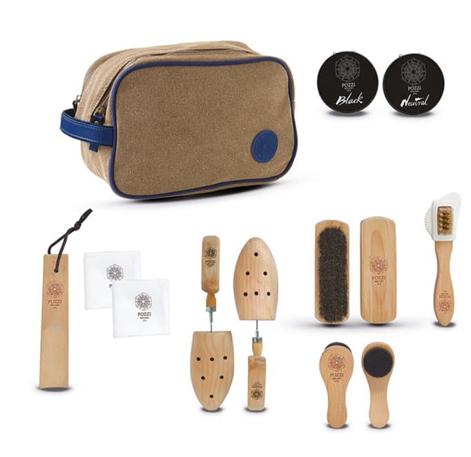 Large Shoe Care Set with Brown Bag — Pozzi Milano luxury furniture at Gloria, Iraq