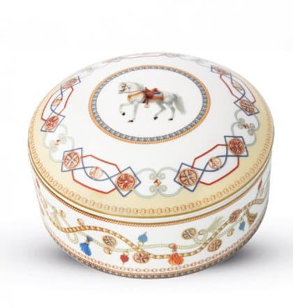 Porcelain Round Jewelry Box — Cheval — image 1