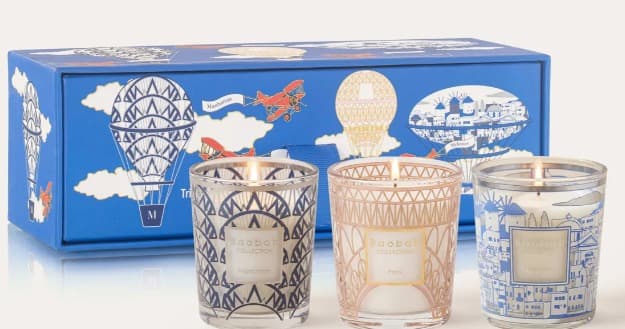 Trio Travel Candles Manhattan Paris Mykonos — Baobab Collection luxury furniture at Gloria, Iraq