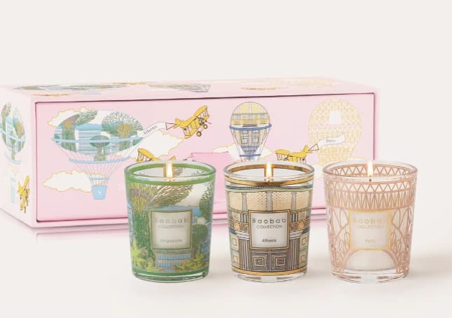Trio Travel Candles Singapore Athens Paris — Baobab Collection luxury furniture at Gloria, Iraq