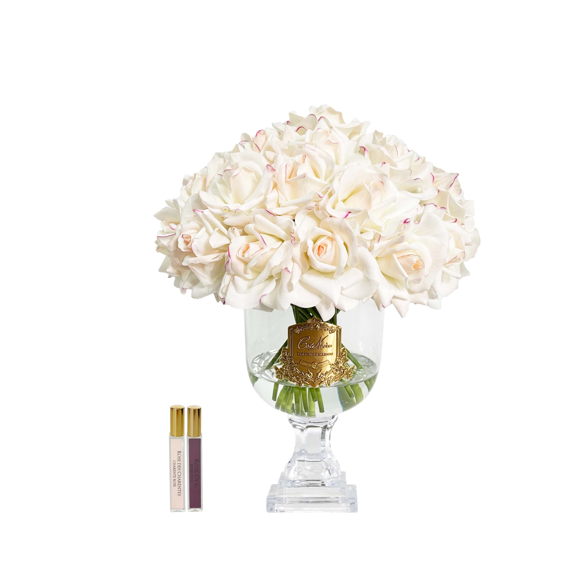 Versailles French Rose Bouquet — Pink Plush with Gold Badge — Cote Noire luxury furniture at Gloria, Iraq