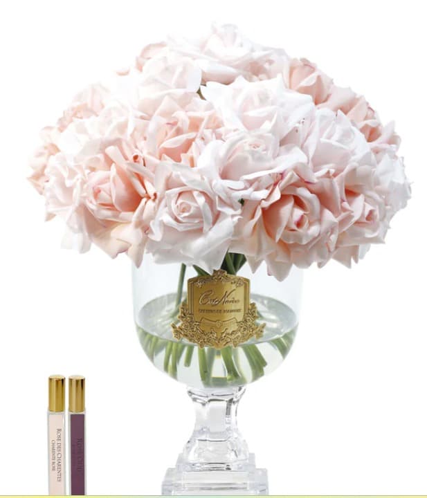 Versailles French Rose Bouquet — Champagne Pink with Gold Badge — Cote Noire luxury furniture at Gloria, Iraq