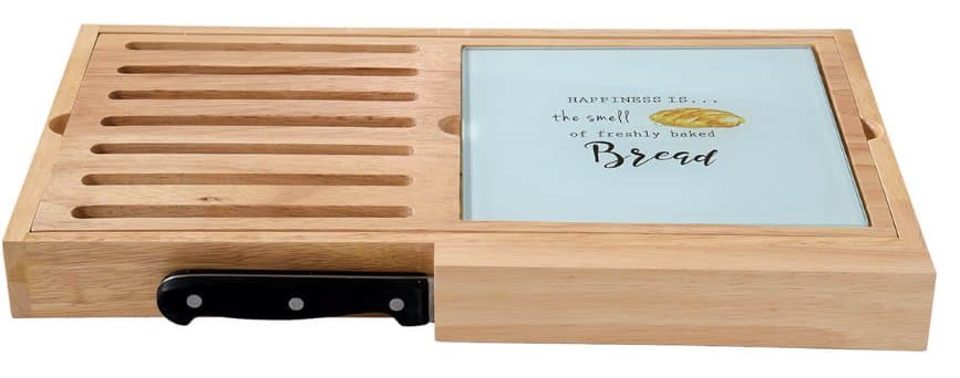 Bamboo Bread Board 40 x 24 cm with Glass Board and Knife — Kitchen Elements — image 1
