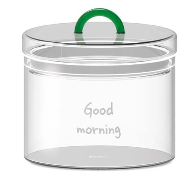 Borosilicate Glass Jar 1.4 L with Airtight Lid — Good Morning — Pozzi Milano luxury furniture at Gloria, Iraq